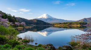 河口湖から見た富士山